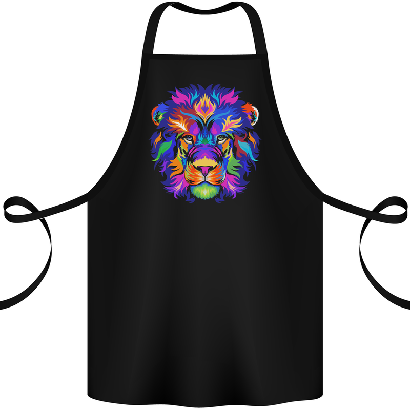 A Colourful Lion Cotton Apron 100% Organic Black