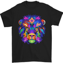 A Colourful Lion Mens T-Shirt 100% Cotton Black