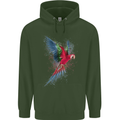 A Colourful Parrot Childrens Kids Hoodie Forest Green