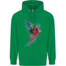 A Colourful Parrot Childrens Kids Hoodie Irish Green