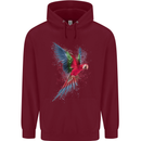 A Colourful Parrot Childrens Kids Hoodie Maroon