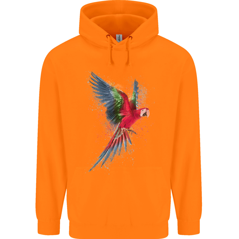 A Colourful Parrot Childrens Kids Hoodie Orange