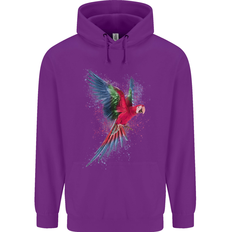 A Colourful Parrot Childrens Kids Hoodie Purple