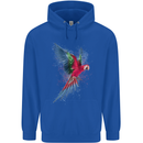 A Colourful Parrot Childrens Kids Hoodie Royal Blue