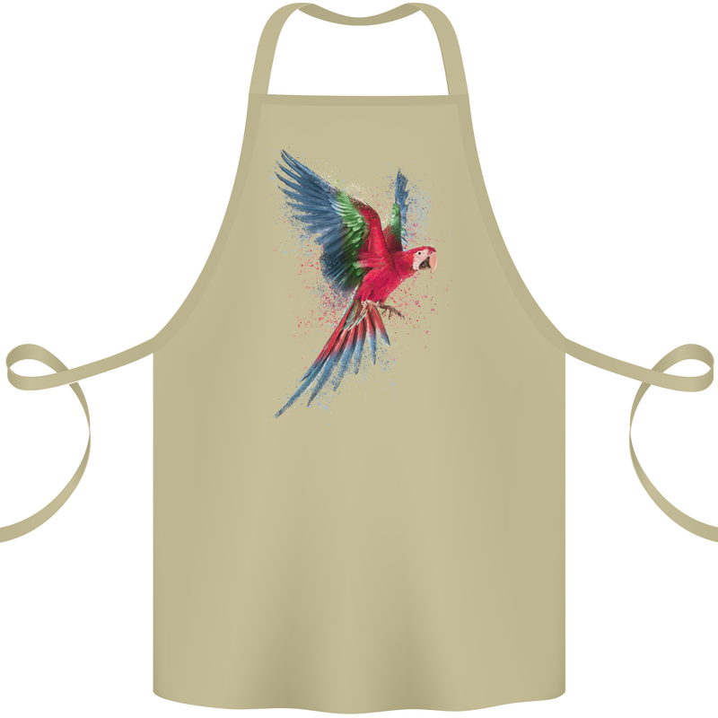 A Colourful Parrot Cotton Apron 100% Organic Khaki