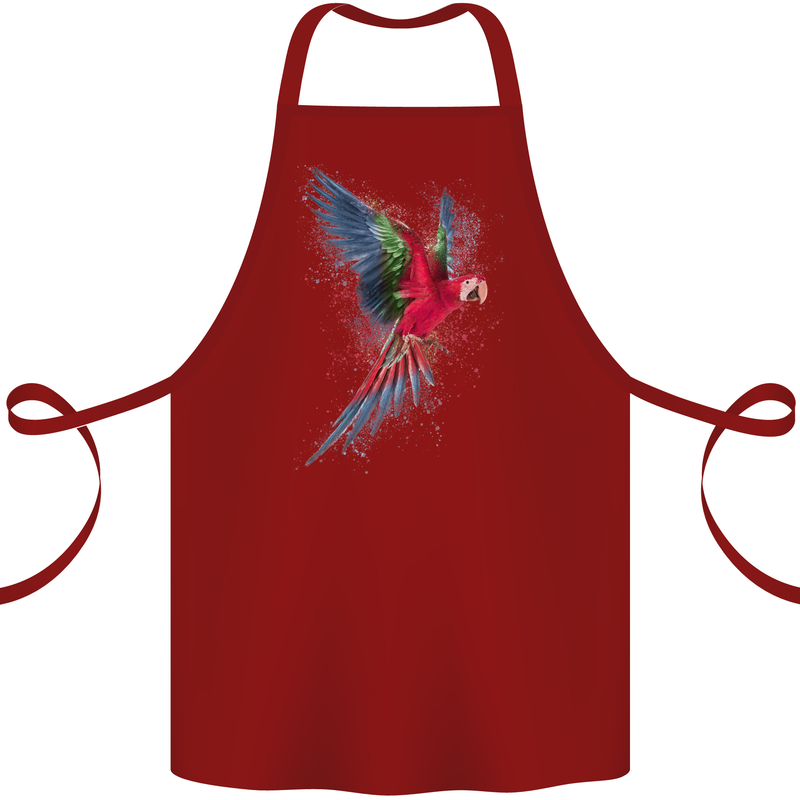 A Colourful Parrot Cotton Apron 100% Organic Maroon