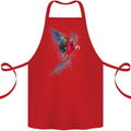 A Colourful Parrot Cotton Apron 100% Organic Red