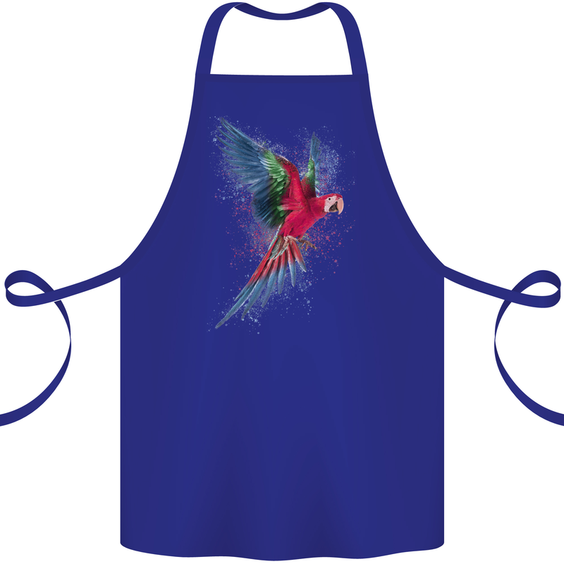 A Colourful Parrot Cotton Apron 100% Organic Royal Blue
