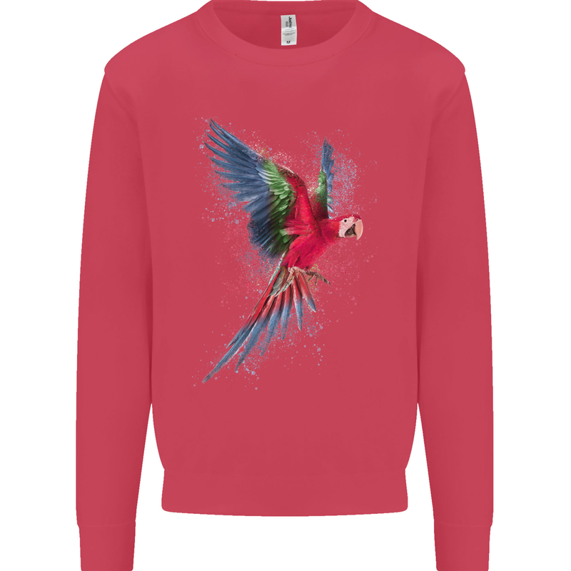 A Colourful Parrot Kids Sweatshirt Jumper Heliconia