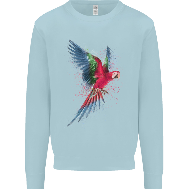 A Colourful Parrot Kids Sweatshirt Jumper Light Blue