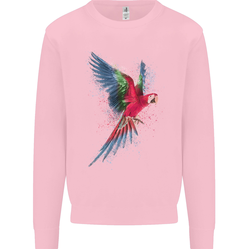 A Colourful Parrot Kids Sweatshirt Jumper Light Pink