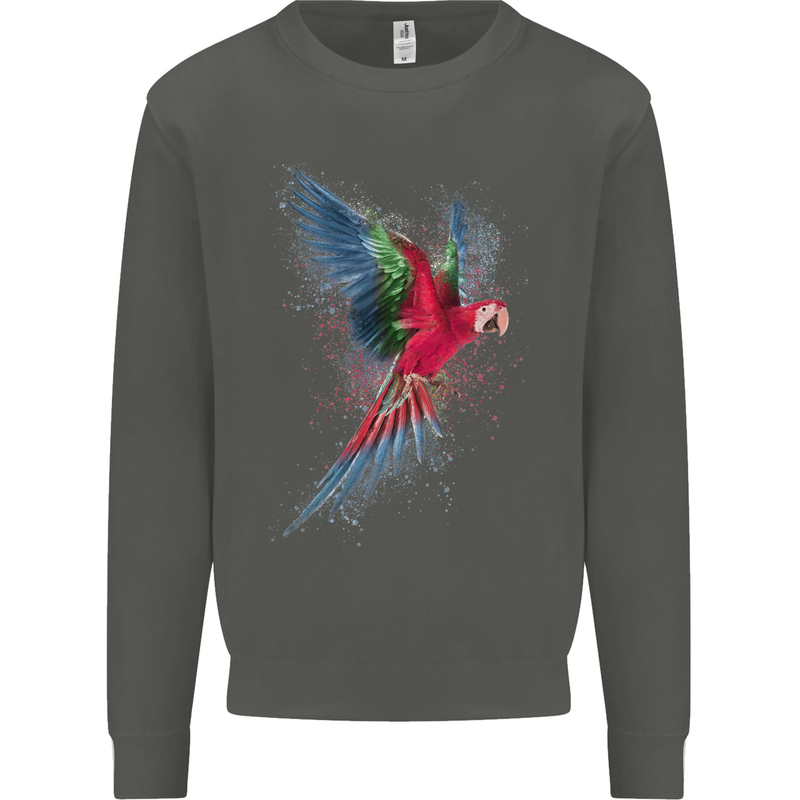 A Colourful Parrot Kids Sweatshirt Jumper Storm Grey