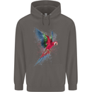 A Colourful Parrot Mens 80% Cotton Hoodie Charcoal