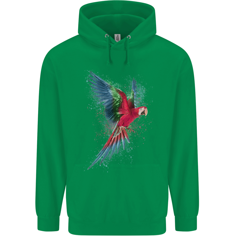 A Colourful Parrot Mens 80% Cotton Hoodie Irish Green