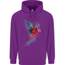 A Colourful Parrot Mens 80% Cotton Hoodie Purple