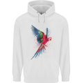 A Colourful Parrot Mens 80% Cotton Hoodie White