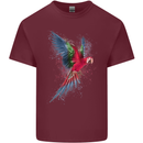 A Colourful Parrot Mens Cotton T-Shirt Tee Top Maroon