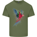 A Colourful Parrot Mens Cotton T-Shirt Tee Top Military Green