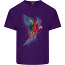 A Colourful Parrot Mens Cotton T-Shirt Tee Top Purple