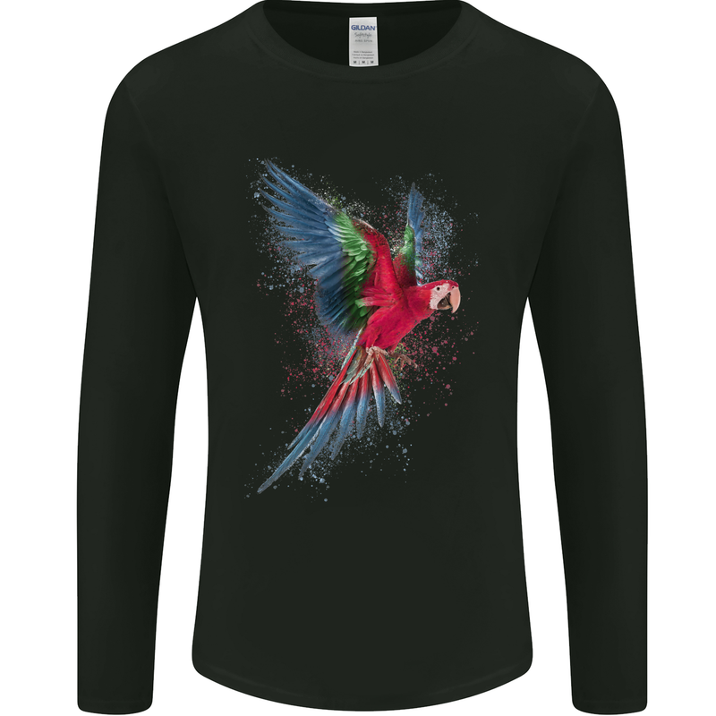 A Colourful Parrot Mens Long Sleeve T-Shirt Black