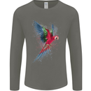 A Colourful Parrot Mens Long Sleeve T-Shirt Charcoal