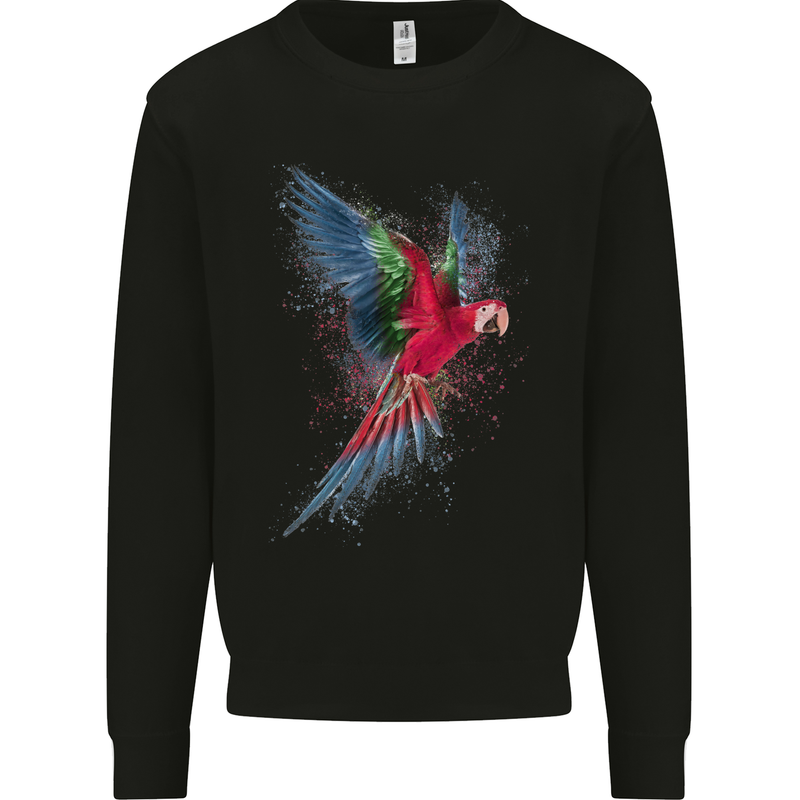A Colourful Parrot Mens Sweatshirt Jumper Black