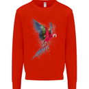 A Colourful Parrot Mens Sweatshirt Jumper Bright Red