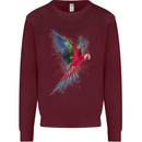 A Colourful Parrot Mens Sweatshirt Jumper Maroon