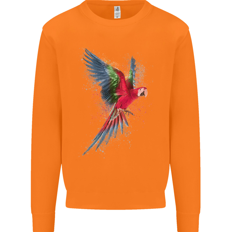 A Colourful Parrot Mens Sweatshirt Jumper Orange