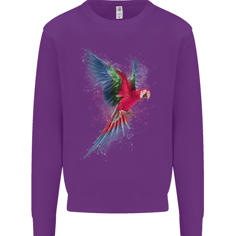 A Colourful Parrot Mens Sweatshirt Jumper Purple