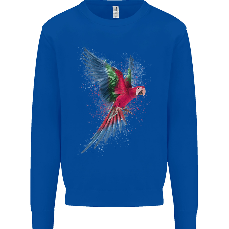 A Colourful Parrot Mens Sweatshirt Jumper Royal Blue