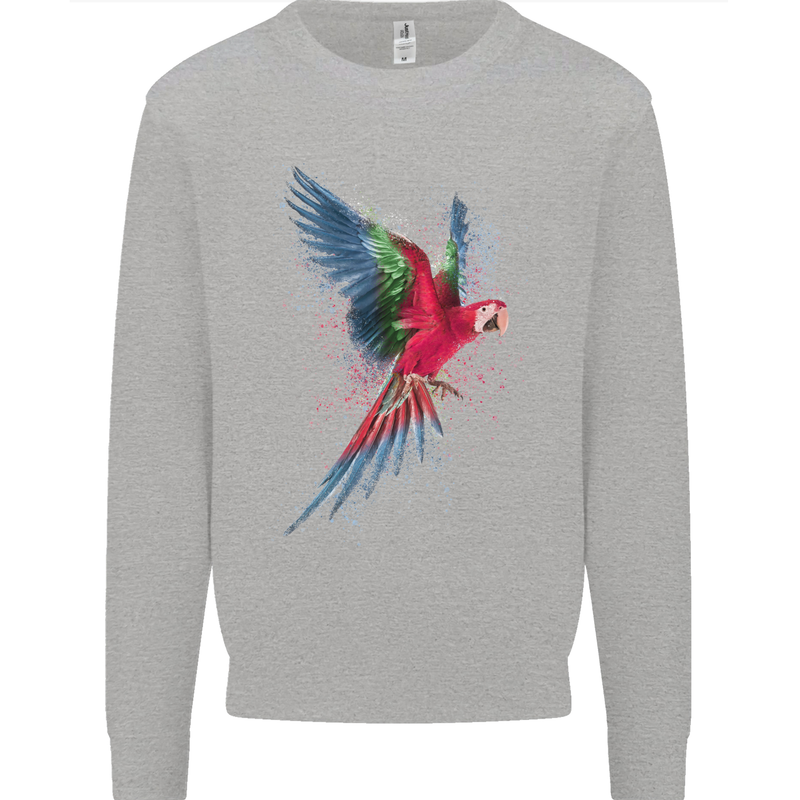 A Colourful Parrot Mens Sweatshirt Jumper Sports Grey