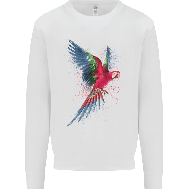 A Colourful Parrot Mens Sweatshirt Jumper White