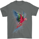 A Colourful Parrot Mens T-Shirt 100% Cotton Charcoal
