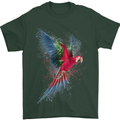 A Colourful Parrot Mens T-Shirt 100% Cotton Forest Green