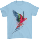 A Colourful Parrot Mens T-Shirt 100% Cotton Light Blue