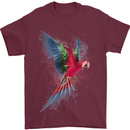 A Colourful Parrot Mens T-Shirt 100% Cotton Maroon