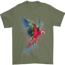 A Colourful Parrot Mens T-Shirt 100% Cotton Military Green