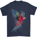 A Colourful Parrot Mens T-Shirt 100% Cotton Navy Blue