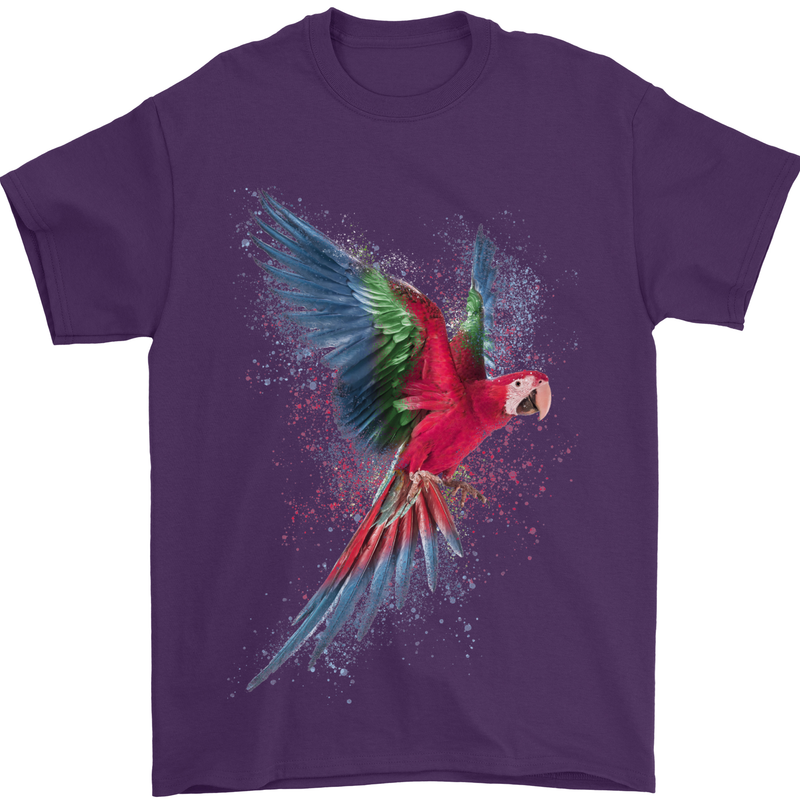 A Colourful Parrot Mens T-Shirt 100% Cotton Purple