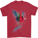 A Colourful Parrot Mens T-Shirt 100% Cotton Red