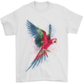 A Colourful Parrot Mens T-Shirt 100% Cotton White