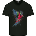 A Colourful Parrot Mens V-Neck Cotton T-Shirt Black