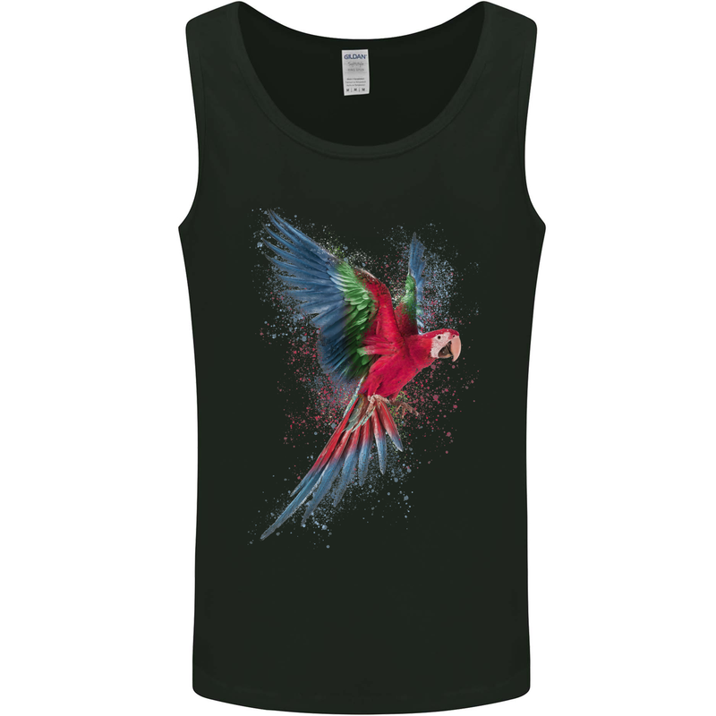 A Colourful Parrot Mens Vest Tank Top Black
