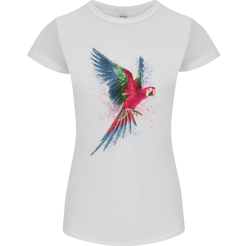 A Colourful Parrot Womens Petite Cut T-Shirt White