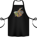 A Colourful Sloth on a Branch Cotton Apron 100% Organic Black