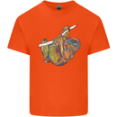 A Colourful Sloth on a Branch Kids T-Shirt Childrens Orange