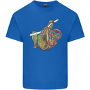 A Colourful Sloth on a Branch Kids T-Shirt Childrens Royal Blue