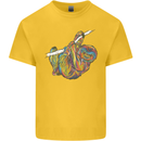 A Colourful Sloth on a Branch Kids T-Shirt Childrens Yellow
