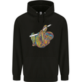 A Colourful Sloth on a Branch Mens 80% Cotton Hoodie Black
